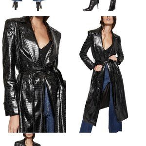 BARDOT Croc Embossed Faux Leather Trench Coat/Rain Jacket *SOLD OUT*